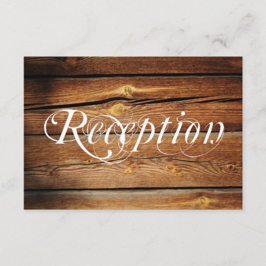 Landelijke houten trouwontvangstkaarten voor op de informatiekaartje (Voorkant)