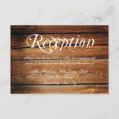 Landelijke houten trouwontvangstkaarten voor op de informatiekaartje (Achterkant)