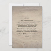 Landelijke houten typografie budget bruiloft kaart (Achterkant)