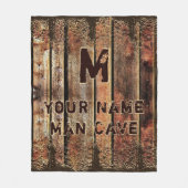 Landelijke Houten Uitzicht Persoonlijke Man Cave D Fleece Deken (Voorkant)