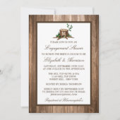 Landelijke Houten Verlovingsboom met Monogram Kaart (Voorkant)