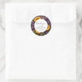 Landelijke houten zonnebloem lavendel bruidsdouche ronde sticker (Tas)