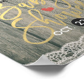 Landelijke houten zonnebloemen kant baby shower we poster (Hoek)