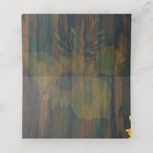 Landelijke houten zonnestroelen lichten op het pla plaatskaartje (Binnenkant ongevouwen)