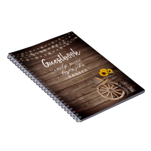 Landelijke houtsgordijn - Gastboek Notitieboek (Rechterzijde)