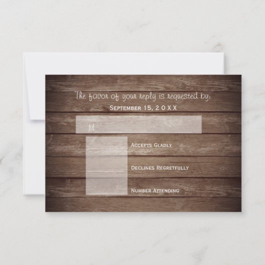 Landelijke houtsloop met zonnebloemen - RSVP (Achterkant)