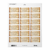 Landelijke houtstructuur bruiloftsmonogramadres etiket (Full Sheet)
