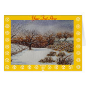 Landelijke huisjes Sneeuwscène bij Kerstmis (Voorkant Horizontaal)