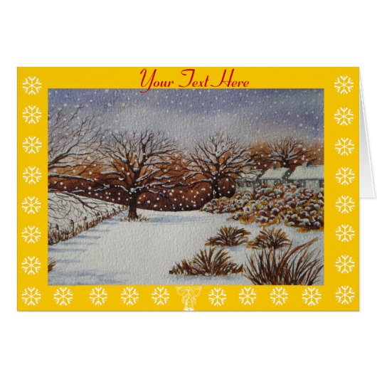 Landelijke huisjes Sneeuwscène bij Kerstmis (Voorkant Horizontaal)