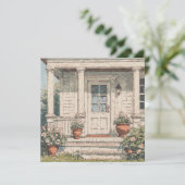 Landelijke huisveranda kaart (Staand voorkant)