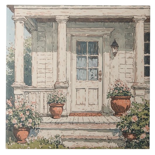 Landelijke huisveranda tegeltje (Voorkant)