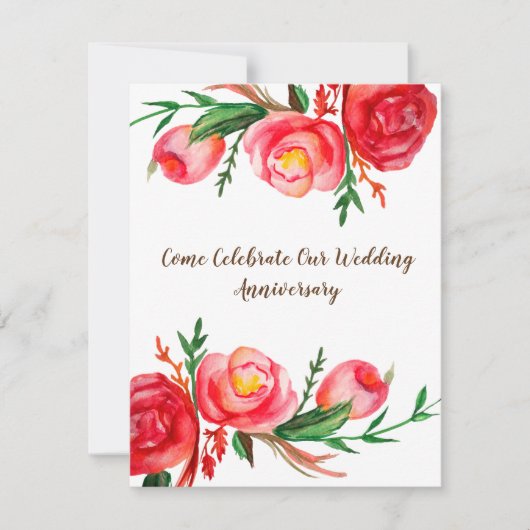 Landelijke huwelijksjubileum uitnodigingen bloem k (Voorkant)