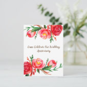 Landelijke huwelijksjubileum uitnodigingen bloem k (Staand voorkant)