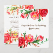 Landelijke huwelijksjubileum uitnodigingen bloem k (Voorkant / Achterkant)