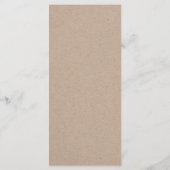 Landelijke huwelijksmenu. Modern kraft diner menu (Achterkant)