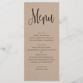 Landelijke huwelijksmenu. Modern kraft diner menu