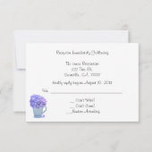 Landelijke Hydrangea Bruiloftsreceptie RSVP Kaart (Achterkant)