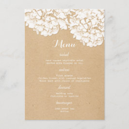Landelijke Hydrangeaën Bloem Bruiloftsmenu Menu