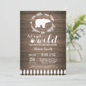 Landelijke Ijsbeer Babyshower Uitnodiging (Staand voorkant)