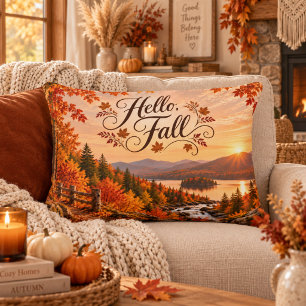 Landelijke illustratie van het herfstseizoen accent kussen