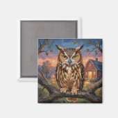 Landelijke Impasto Oehoe Magneet (Voorkant / Achterkant)