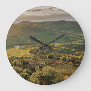 Landelijke Italiaanse landbouwgronden, Toscane zon Grote Klok