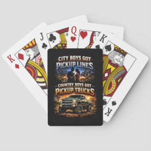 Landelijke Jongens Hebben Pickup Trucks Pokerkaarten
