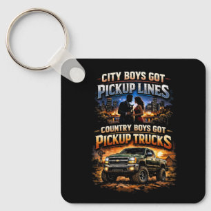 Landelijke Jongens Hebben Pickup Trucks Sleutelhanger