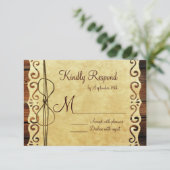 Landelijke  kaarten voor Barn Wood Weddenschap RSV RSVP Kaartje (Staand voorkant)