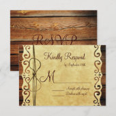 Landelijke  kaarten voor Barn Wood Weddenschap RSV RSVP Kaartje (Voorkant / Achterkant)