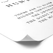 Landelijke kalligrafie ring zoek bruidsdouche spel poster (Hoek)