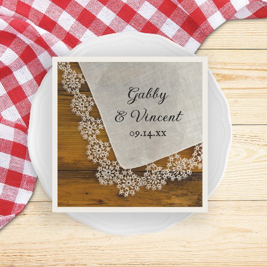 Landelijke kant en barnhout servet