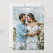 Landelijke Kanten Boerenbont Foto Bruiloft Dankkaa Bedankkaart (Voorkant)