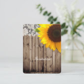 landelijke kanten schuur hout landelijke zonnebloe kaart (Staand voorkant)