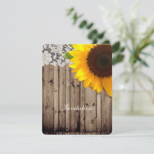 landelijke kanten schuur hout landelijke zonnebloe kaart (Staand voorkant)