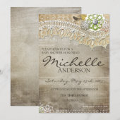 Landelijke Kanten Vervallen BABY Uitnodiging (Voorkant / Achterkant)