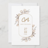 Landelijke Katoenen Bloemige Bruiloft Save The Date (Voorkant)