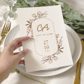 Landelijke Katoenen Bloemige Bruiloft Save The Date