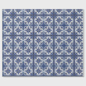 Landelijke katoensstijl - Granny's Blue Kitchen Te Cadeaupapier (Vlak)