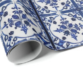 Landelijke katoensstijl - Granny's Blue Kitchen Te Cadeaupapier (Rol Hoek)