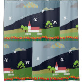 Landelijke Kerk Douchegordijn (Voorkant)