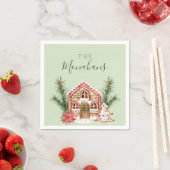 Landelijke Kerst Gengherbread House Servetten (Insitu)
