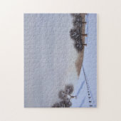 Landelijke kerst sneeuwscène landschap kunst puzze legpuzzel (Verticaal)