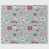 Landelijke kerstavond cadeaupapier (Vlak)