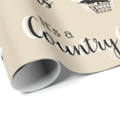 Landelijke Kerstbomen Beige Rustiek Cadeaupapier (Rol Hoek)