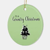Landelijke Kerstbomen Groen Rustiek Keramisch Ornament (Links)