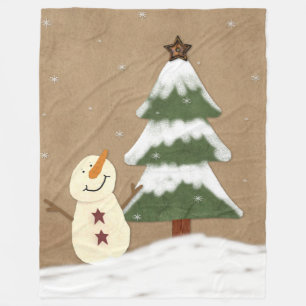Landelijke kerstboom fleece deken