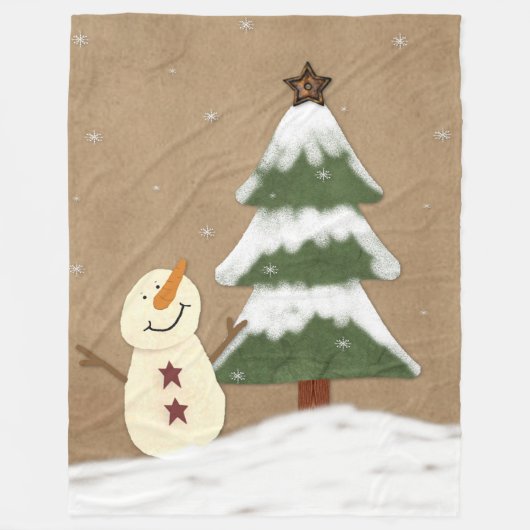 Landelijke kerstboom fleece deken (Voorkant)