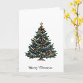 Landelijke Kerstboom Kaart (Gele Bloem)