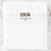 Landelijke kerstboom vierkante sticker (Tas)